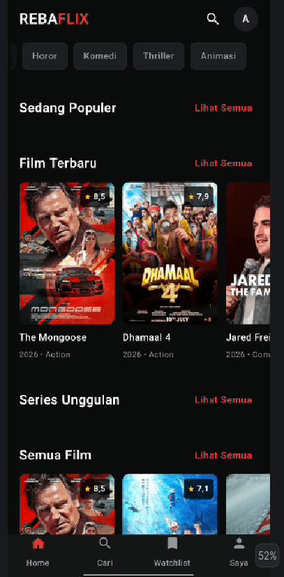 RebaFlix — Aplikasi Nonton Film & Series